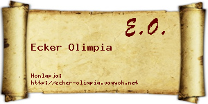Ecker Olimpia névjegykártya